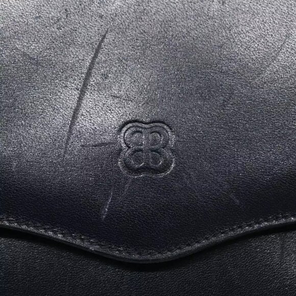 BALENCIAGA Shoulder Bag Leather Navy Gold Auth - Picture 9 of 16